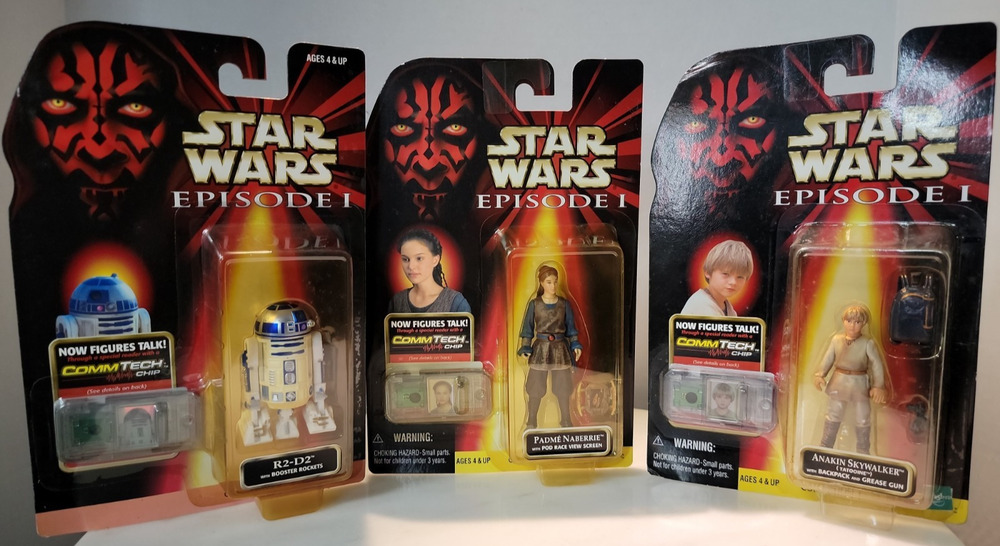 Star Wars Episode 1 TPM R2-D2, Anakin Skywalker, Padme Naberrie Commtech Hasbro